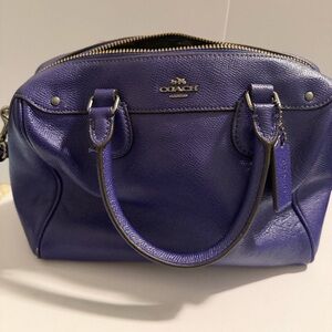 COACH Boston Bag Purple Leather VGUC